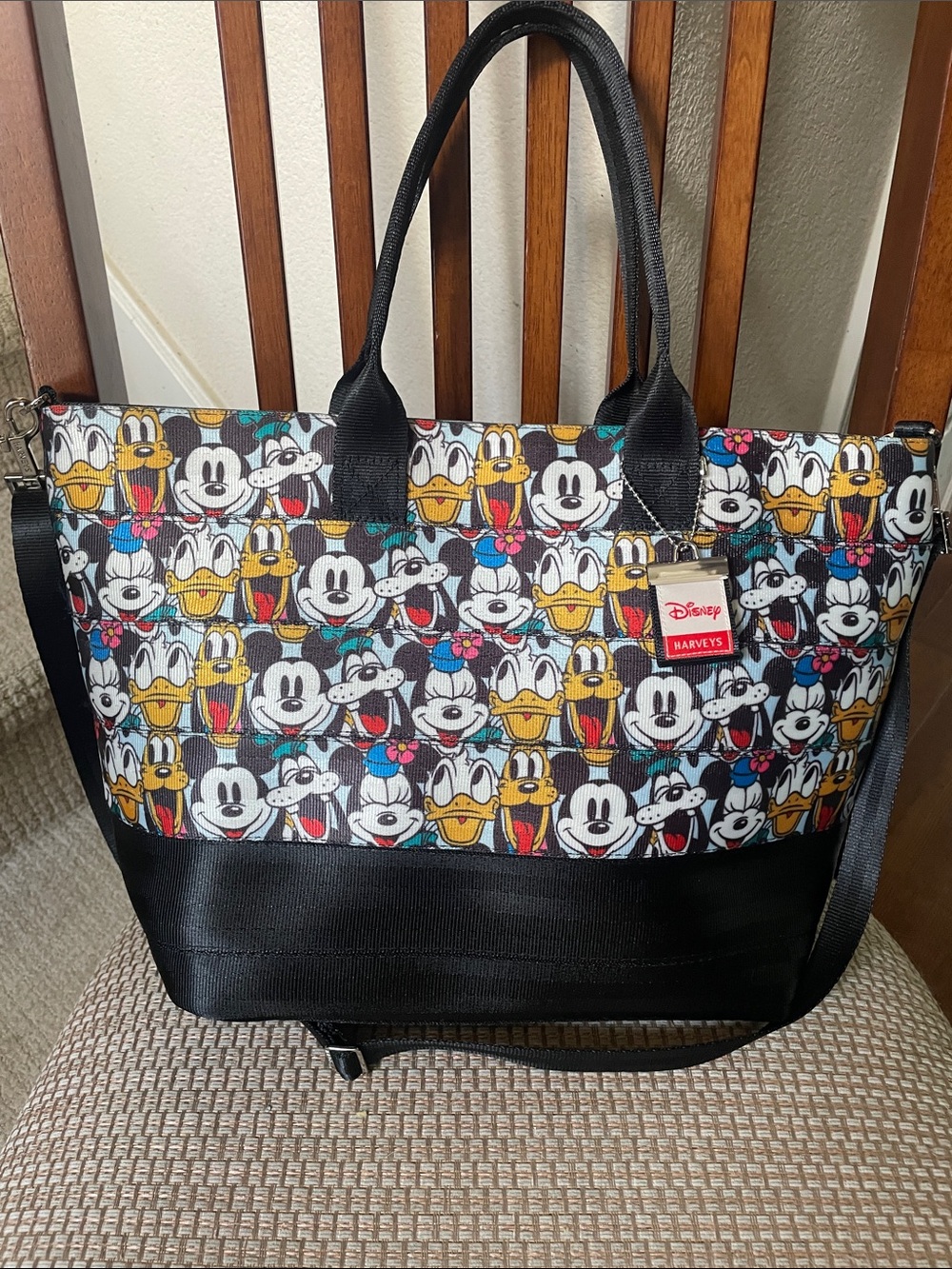 Disney x Harveys Mickey & Friends Black Medium Streamline Tote Bag
